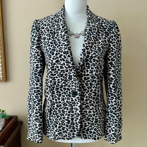 Zadig & Voltaire Victor Leopard Blazer Jacket One Button Size Small - Picture 3 of 14